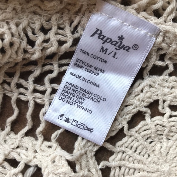 PAPAYA crochet knit boho  country cream vest - Picture 6 of 6